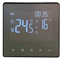 Терморегулятор сенсорный Warmcoin Warmlife TT02/HT18H3 датчик воздуха 3,6кВт 16А черный картинка 
